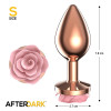 Rosegold Metal Anal Plug with Pink Rose Base - Size S