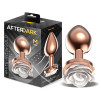 Rosegold Metal Anal Plug with White Rose Base - Size M