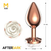 Rosegold Metal Anal Plug with White Rose Base - Size M