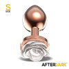 Rosegold Metal Anal Plug with White Rose Base - Size S