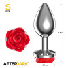 Metal Anal Plug with Red Rose Base - Size S