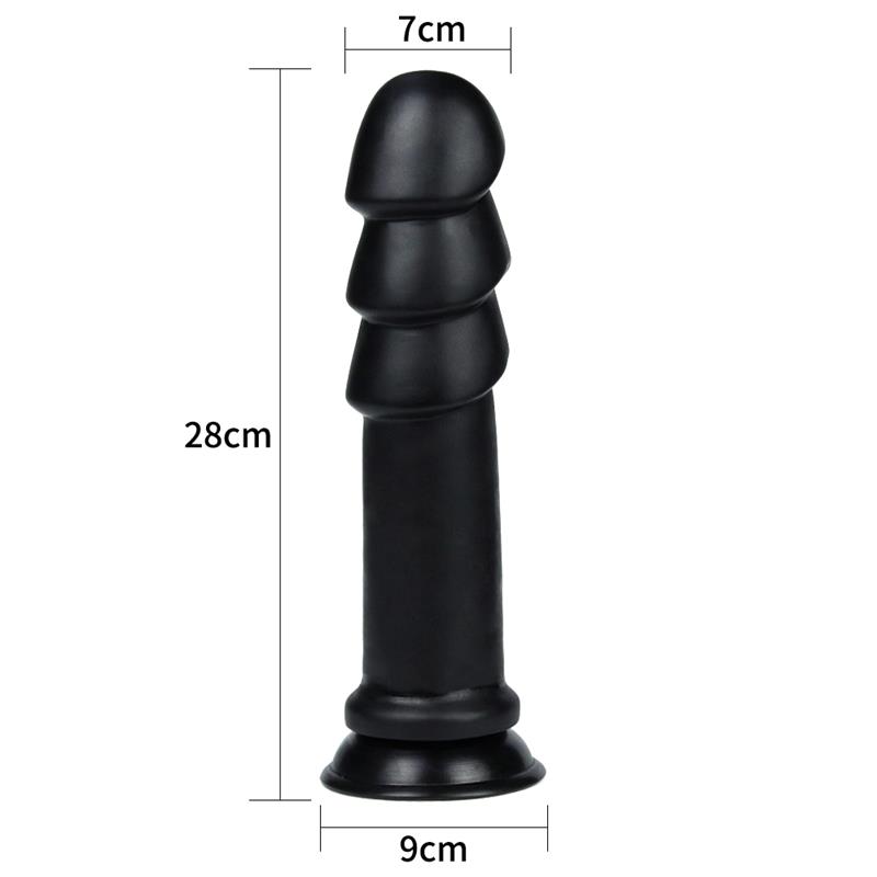 Dildo King Sized Anal Ripples 11.25 Black