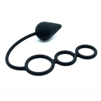 Anal Plug with Penis Rings Silicone
