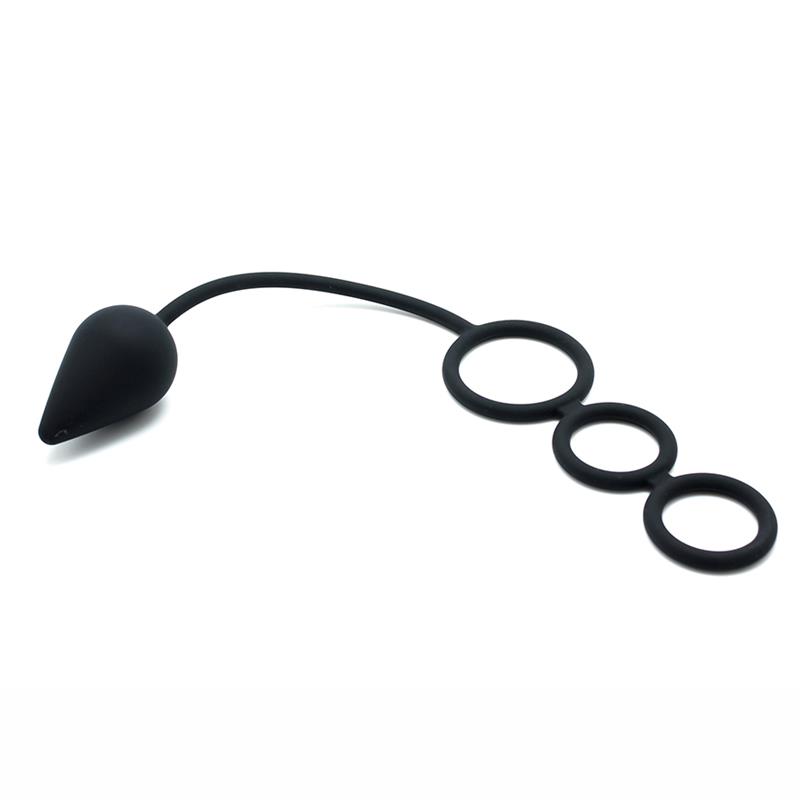 Anal Plug with Penis Rings Silicone