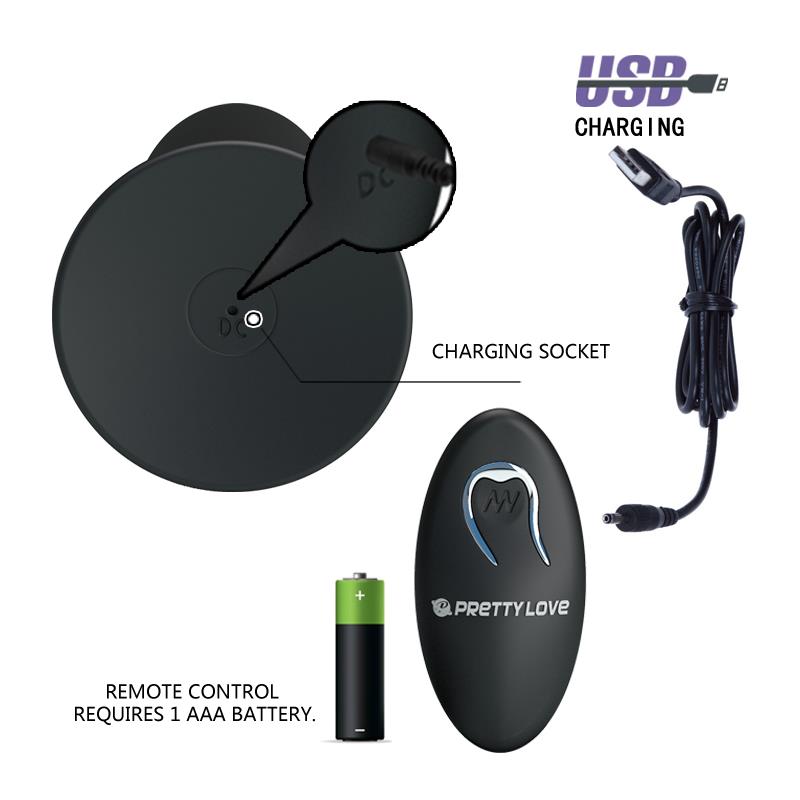 Butt Plug with Remote Control Black