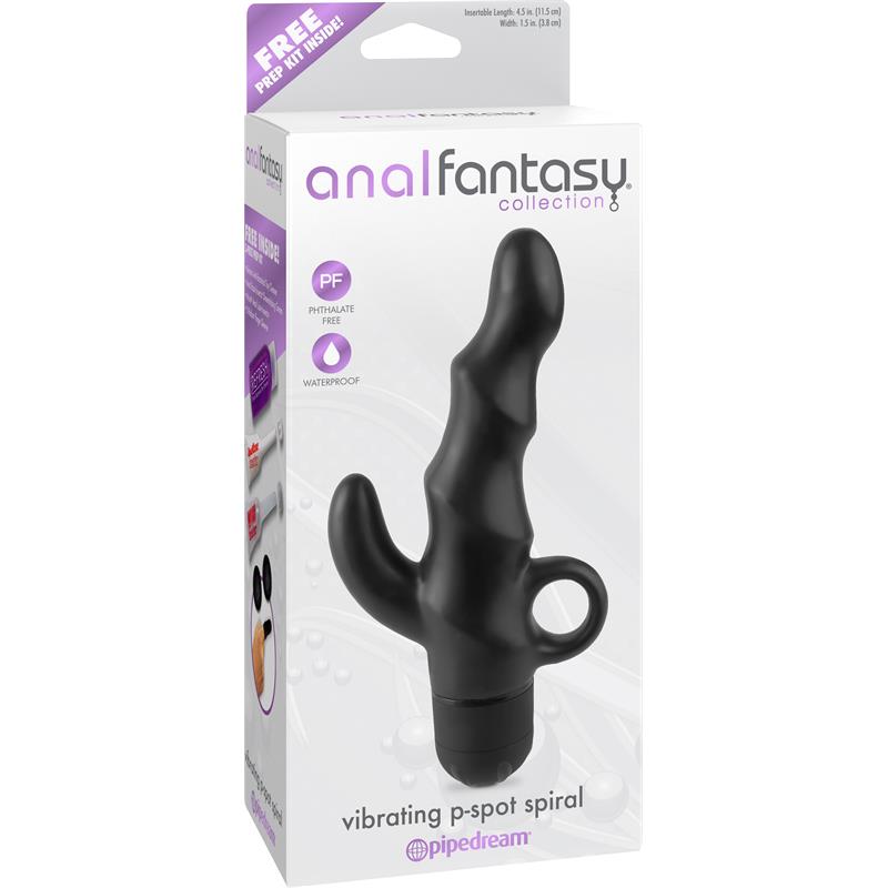 Vibrating Butt Plug P-Spot Spiral Black