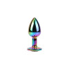 Rainbow Gem Multicolored Anal Plug with Jewel Size S