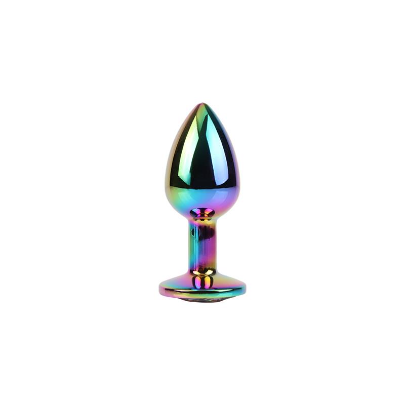 Rainbow Gem Multicolored Anal Plug with Jewel Size S