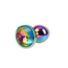 Rainbow Gem Multicolored Anal Plug with Jewel Size S