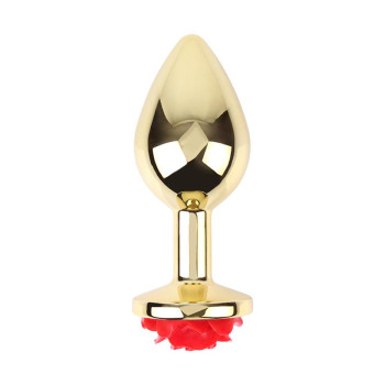 Showy Rose Anal Plug with Rose Jewel Size L