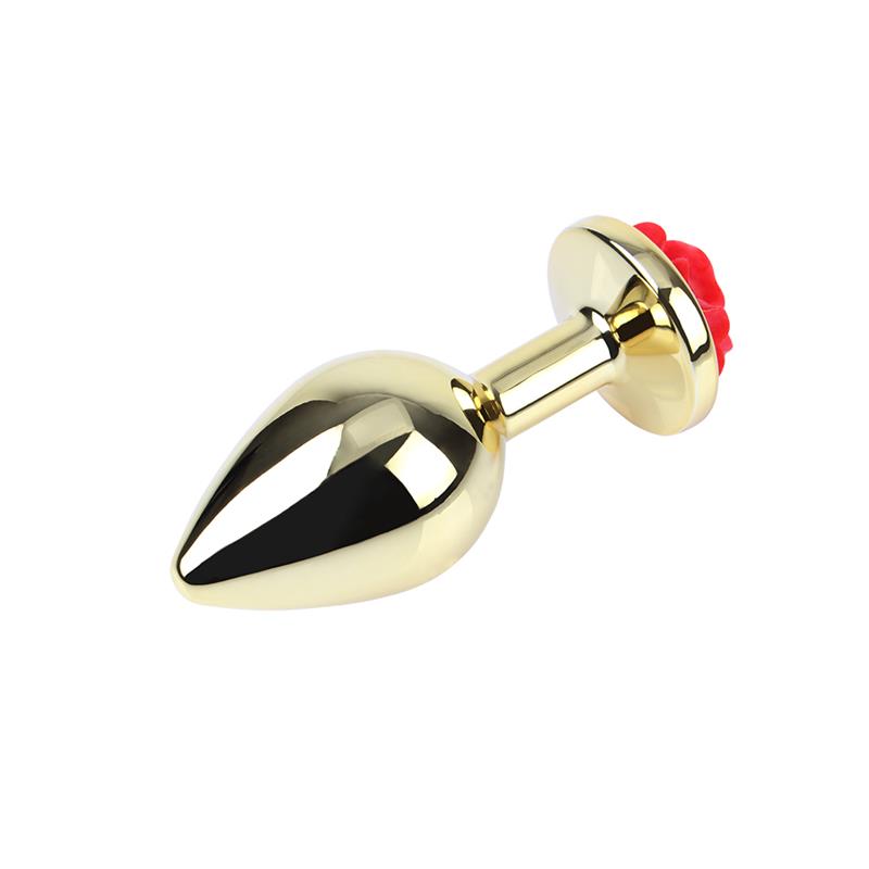 Showy Rose Anal Plug with Rose Jewel Size L