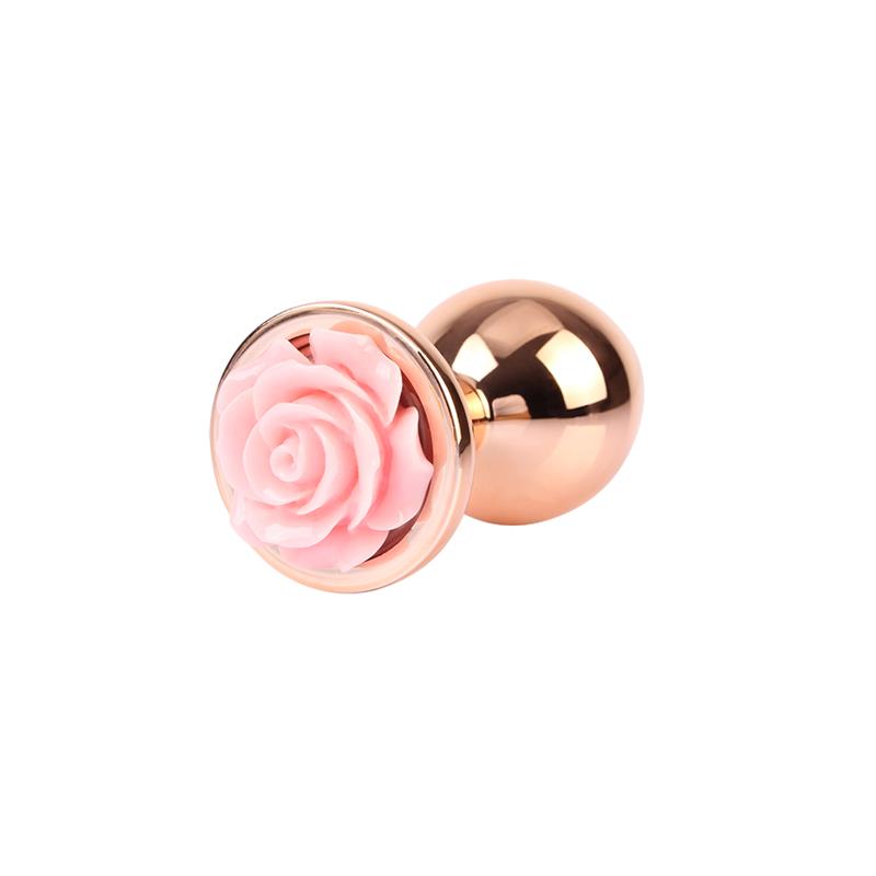 Anal Plug with Rose Jewel Color Rose Size M