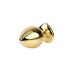 Clear Heart Golden Anal Plug with Jewel Size M
