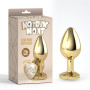 Clear Heart Golden Anal Plug with Jewel Size M