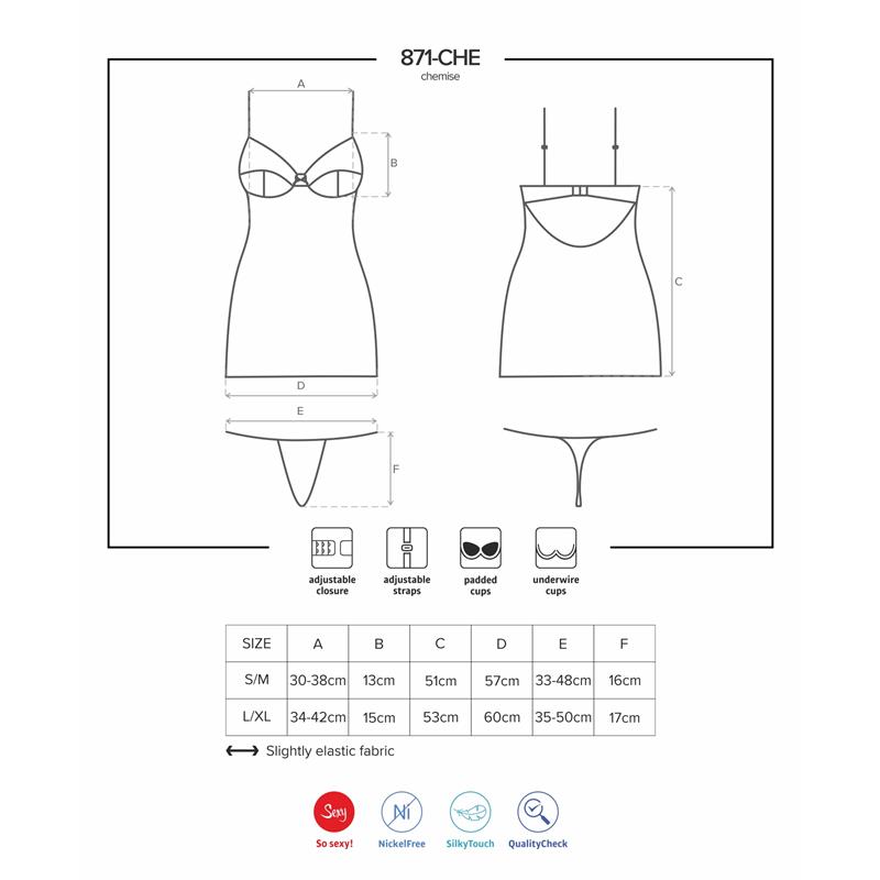 871-CHE-2 Chemise and Thong White