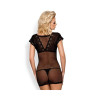 821-CHE-1 Chemise and Thong Black
