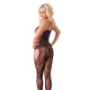 Floral Open Catsuit Black One Size