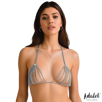 Mireya Sparkly Bra Silver One Size