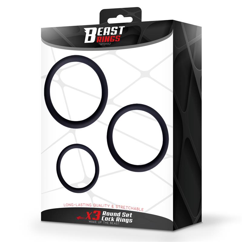 Set of 3 Penis Rings Silicone S, M and L