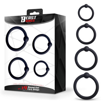 Set of 4 Penis Rings Silicone S, M, L and XL