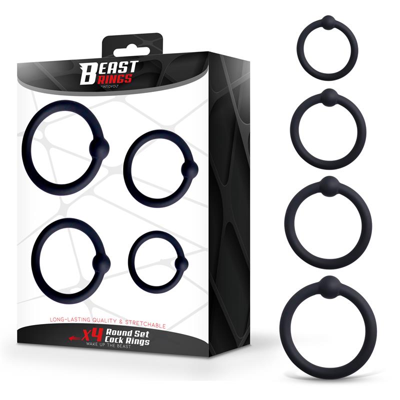 Set of 4 Penis Rings Silicone S, M, L and XL