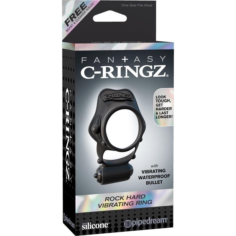Fantasy C-Ringz Rock Hard Vibrating Ring Black