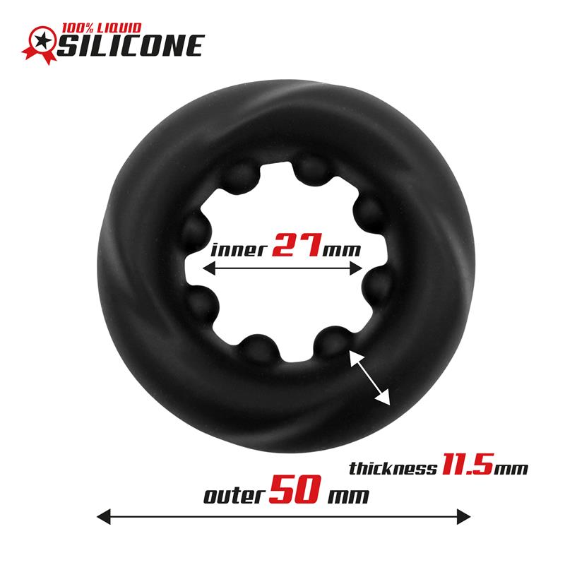 Twisted Liquid Silicone Cock Ring 2.7 cm