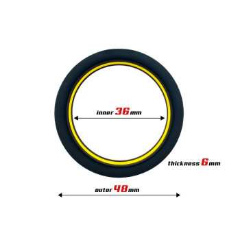 Penis Ring 100% Solid Silicone 3.6 cm Yellow and Black