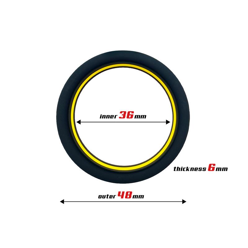 Penis Ring 100% Solid Silicone 3.6 cm Yellow and Black