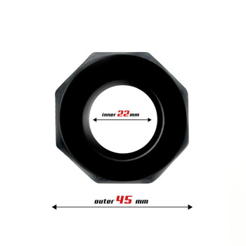 Cock Ring Super Flexible Polygonal 2.2 cm Black