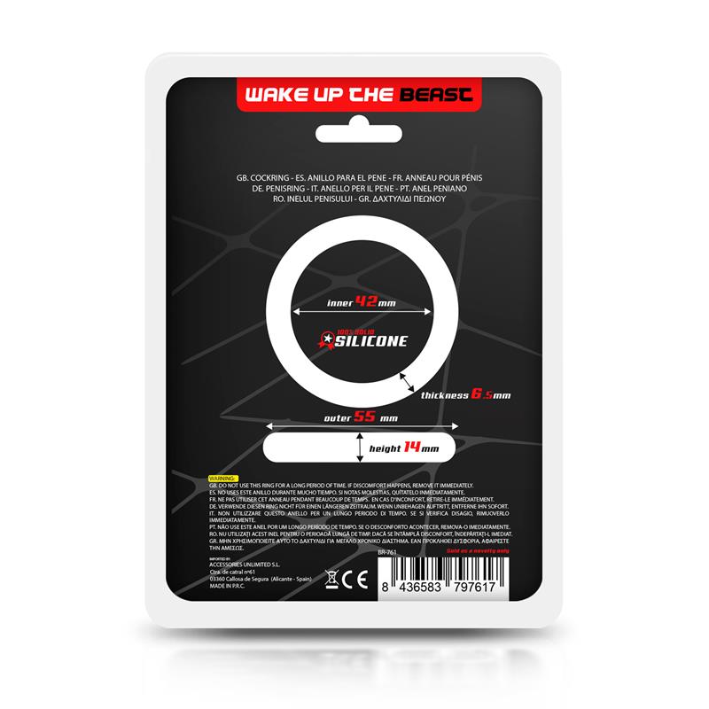 Cock Ring Solid Silicone 4.2 cm Black