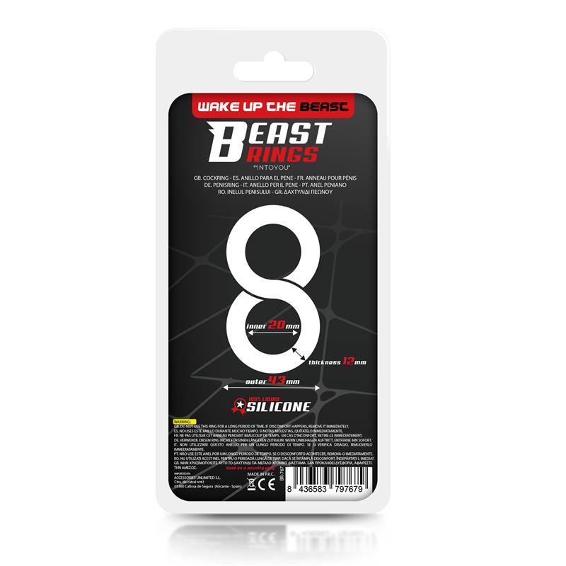 Double Penis Ring 100% Liquid Silicone 2 cm Black