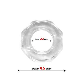 Cock Ring Super Flexible Polygon 2.2 cm Clear
