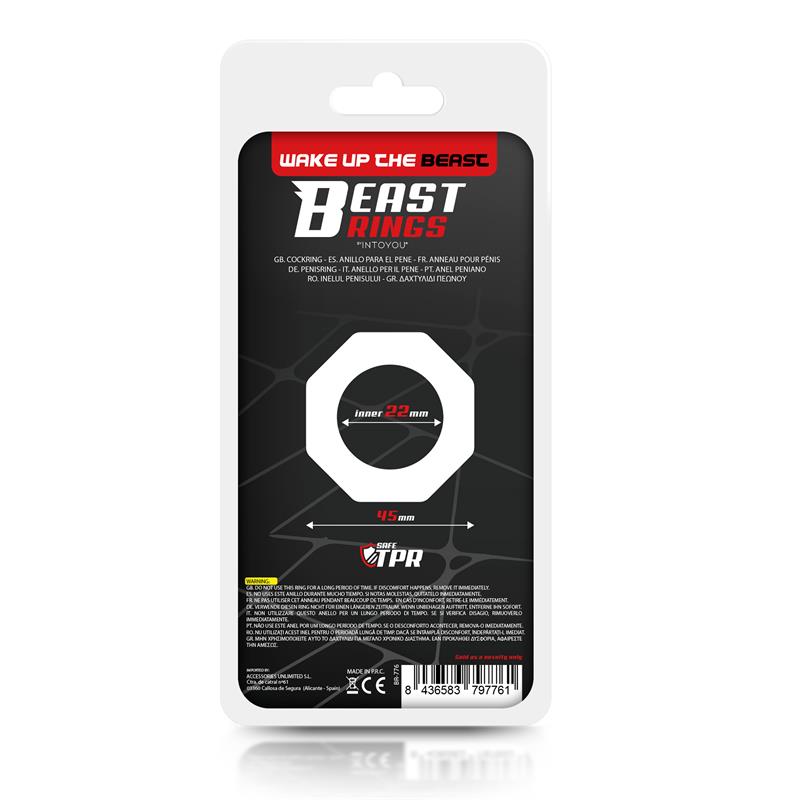 Cock Ring Super Flexible Polygon 2.2 cm Clear