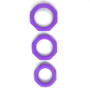 Set of 3 penis rings Silicone Purple