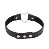 Collar with Heart Shaped Hoop Adjustable 41,5 cm Black