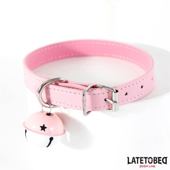 Collar with Bell Adjustable Pink