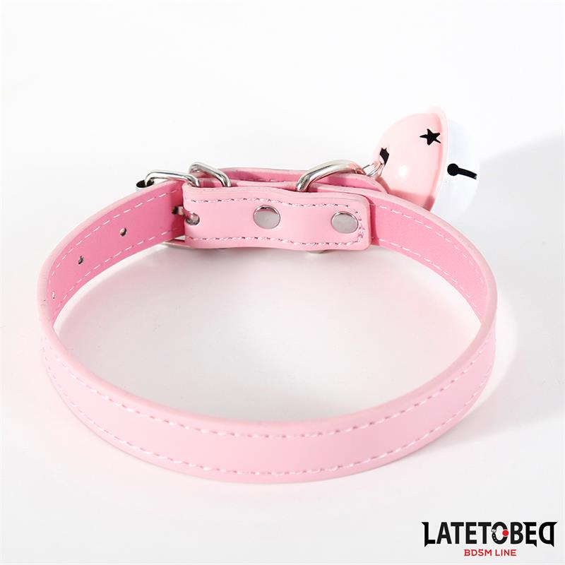 Collar with Bell Adjustable Pink