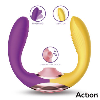 Two Lovers 3 in 1 Finger and Airflow Vibrator