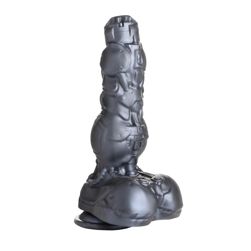 Cyborg Cock Thrusting and Vibrating Metal Dildo