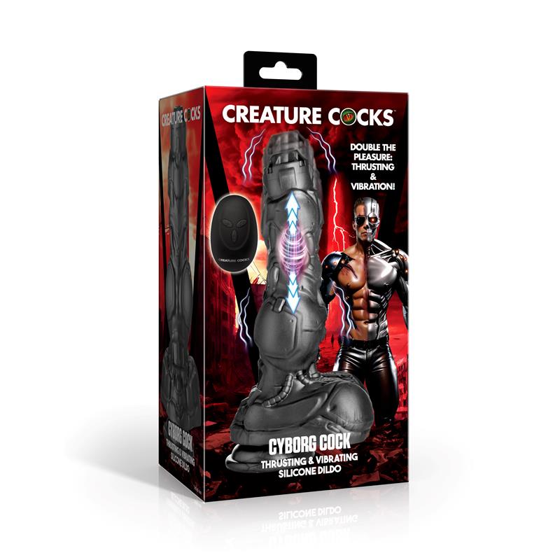 Cyborg Cock Thrusting and Vibrating Metal Dildo