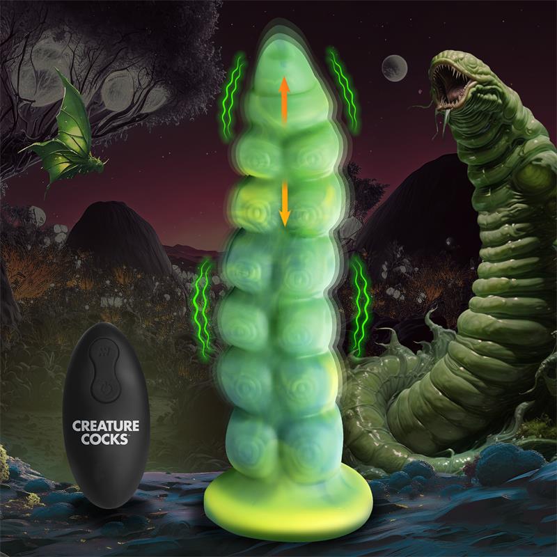 Squirmer Thrusting and Vibrating Dildo with Remote Silicone