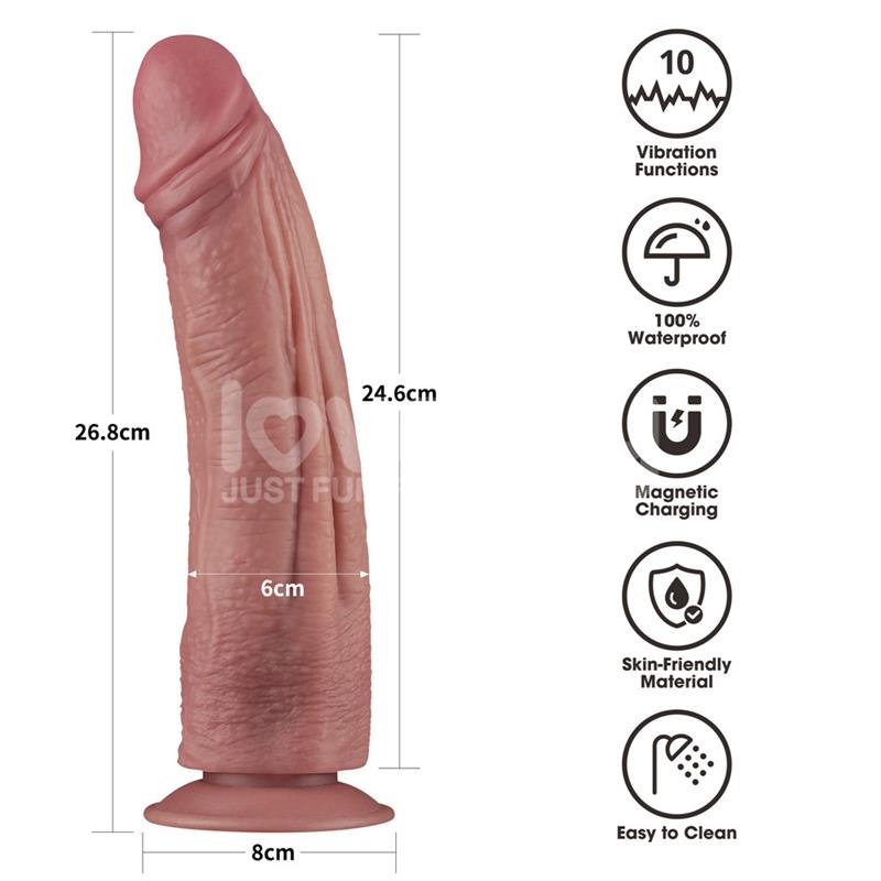 Dual Density Dildo with Vibration 10,5