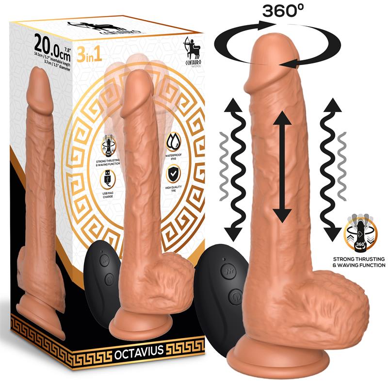 Octavius Dildo with Thrusting, 360? Waving and Vibrating 7.8 - 20 cm