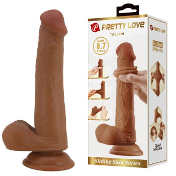 Tallen Dildo wirh Retractil-Sliding Skin Tan 22 cm