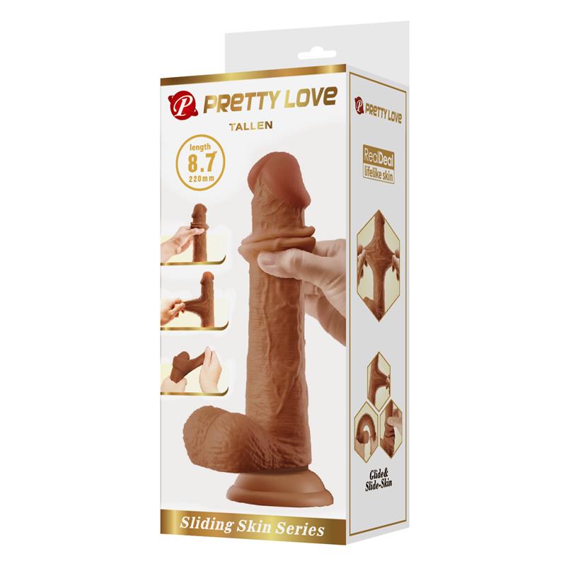 Tallen Dildo wirh Retractil-Sliding Skin Tan 22 cm