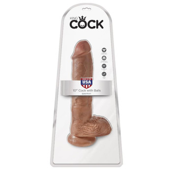 Reaslitic Dildo with Testicles 10 Tan
