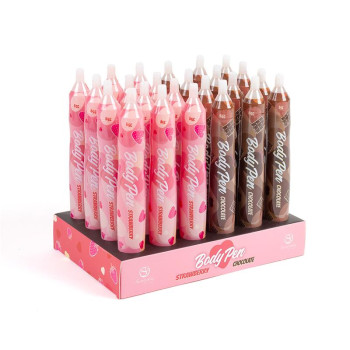 Body Pen Display 24 units 12 Strawberry/12 Chocolate
