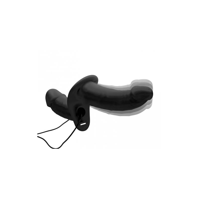 Power Pegger Double Strap-On Vibrator Black