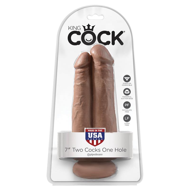 Double Dildo Two Cocks One Hole Tan 7